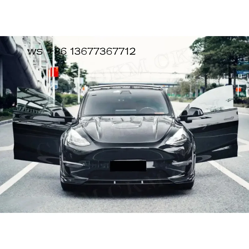 

Carbon Fiber Car Front Bumper Engine Hood Bonnets Body Kits Auto Protected Guard Replacement Accessory For Model Y