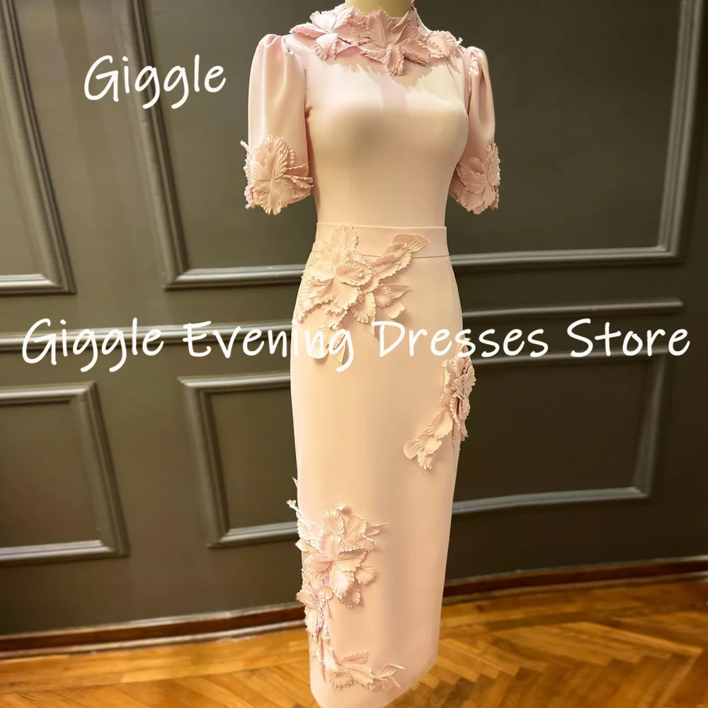 Giggle Crepe luxury New Arabia Gown for women with Appliques O-neck Formal Ankle Length elegant party evening dresses 2024