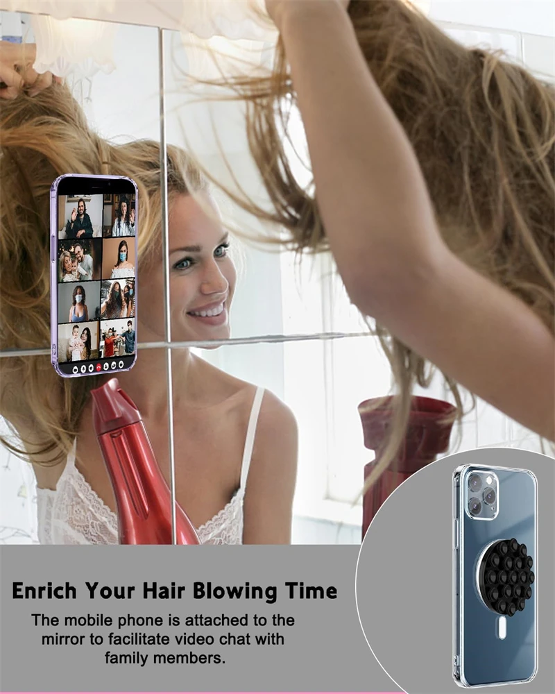 Mãos livres forte ventosa de silicone magnético suporte de aperto do telefone para magsafe iphone 16 selfies vídeos mac seguro preguiçoso montar suporte