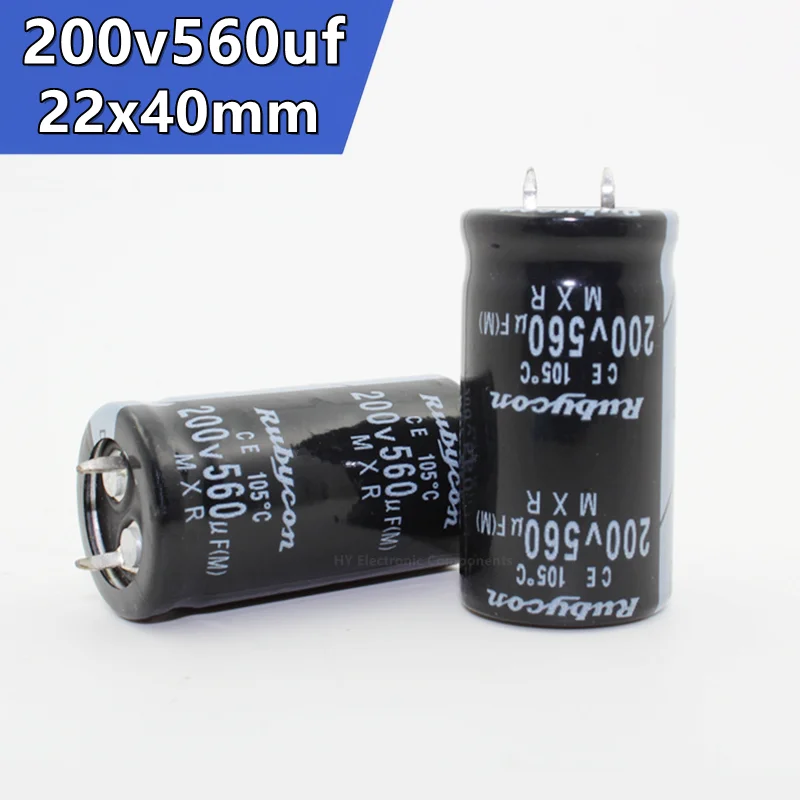 2pcs 200v560uf 22x40 mm condensadores electroliticos de aluminio de alta calidad amplificador de audio 20% 200V 560uf