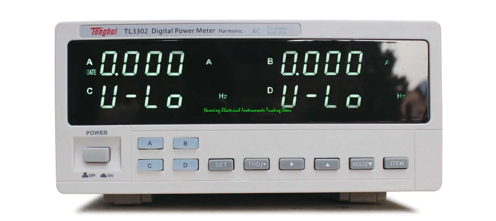 Tonghui TL3302 Single-phase AC digital power meter AC 5-600V, 0.5mA-20A, can test V, A, W, PF, HzTHD,2-50th harmonic