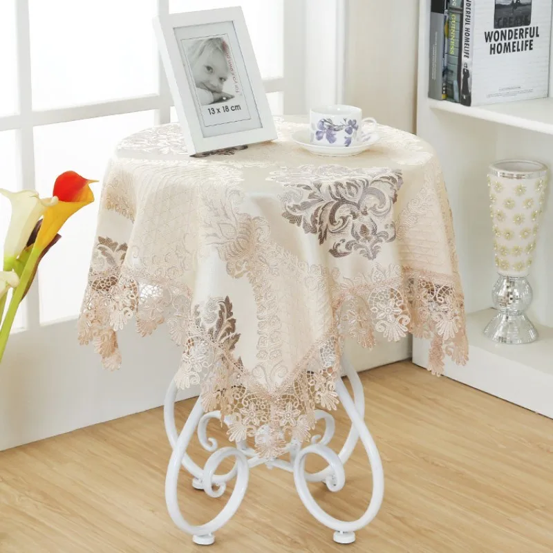 GoodTop Modern Simple Lace Tablecloth Tea Table Decoration Multiple Sizes Dustproof Cover For Kitchen Dining Room