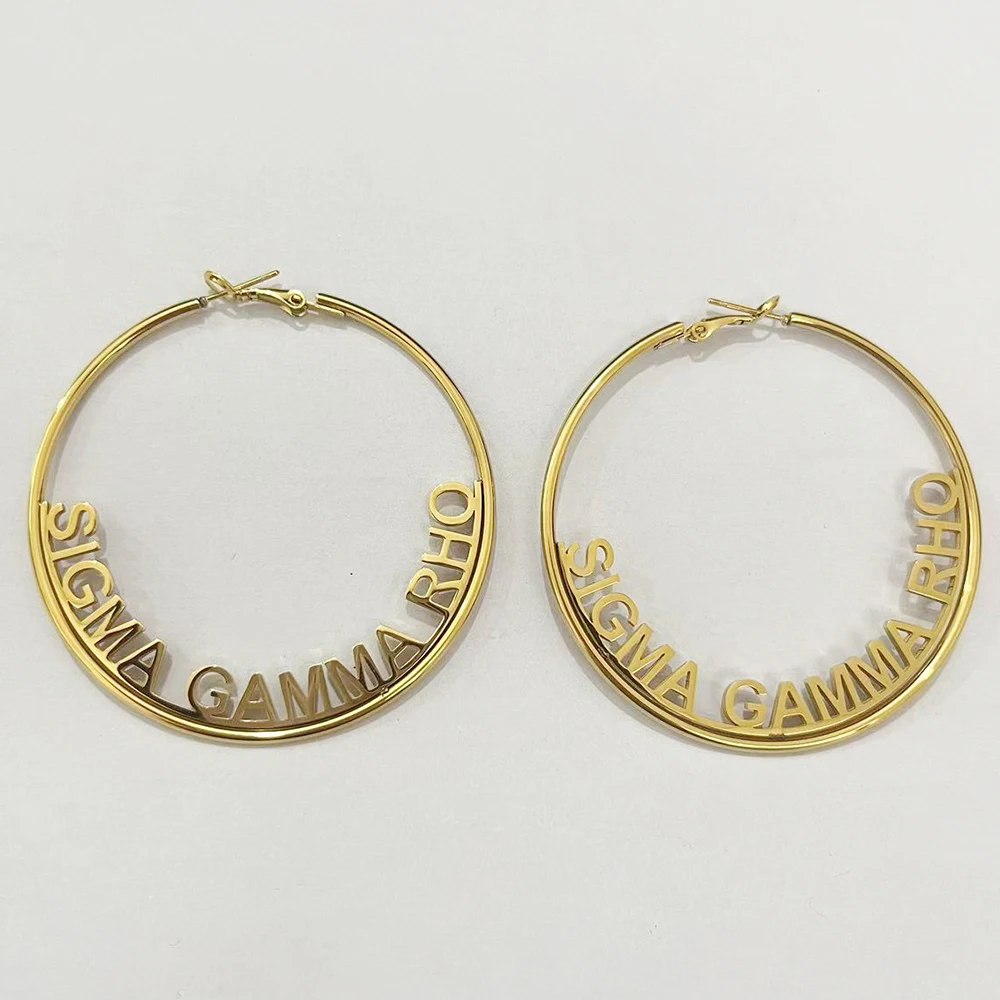 Sigma Gamma Rho Greek Letter Stainless Steel Earrings for sisters