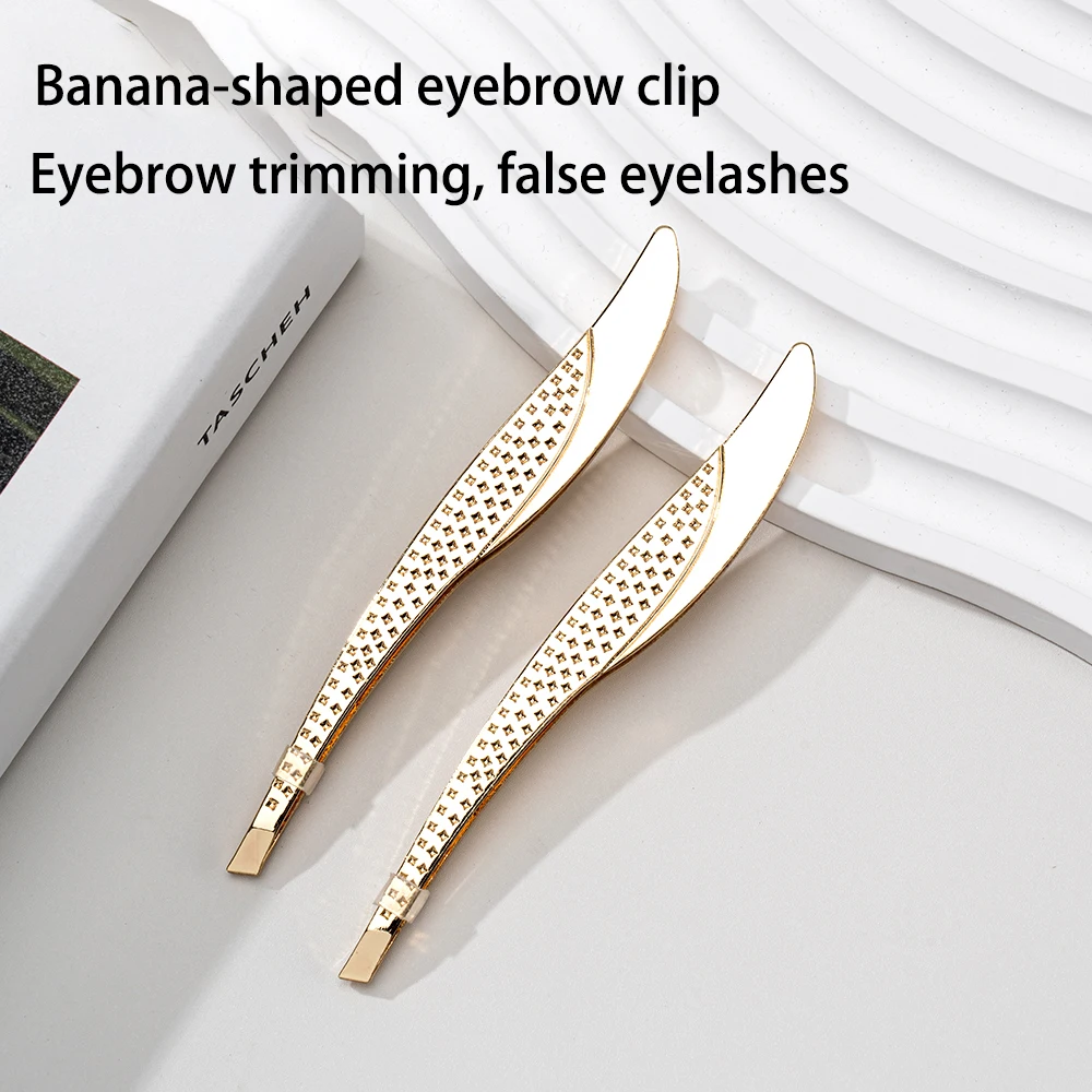 Pince à sourcils dorée en acier inoxydable, outil de maquillage, plume, beauté des poils fins, extracteur de pinces à sourcils inclinées, outils d'élimination