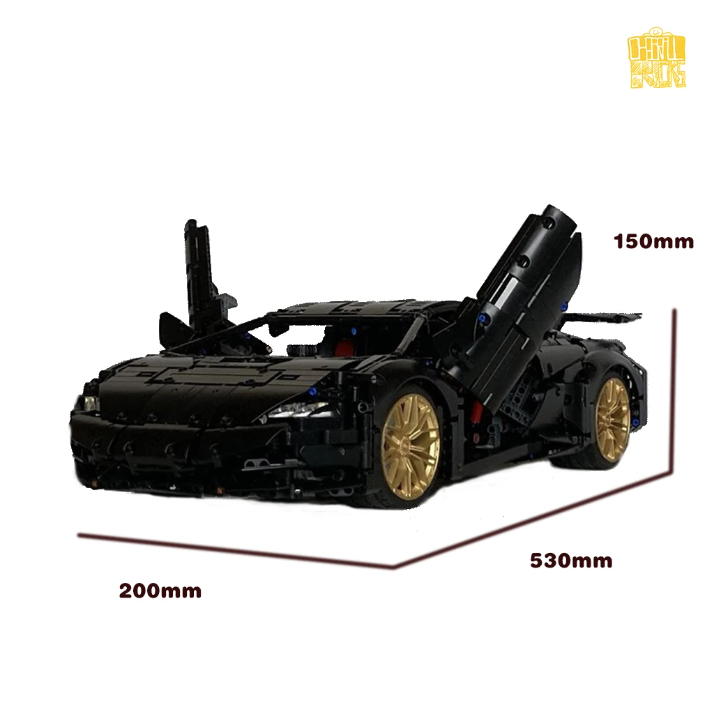 Moc Tt042 1:8 Technic L-H Supercar Model Met Pdf Tekeningen Bouwstenen Kids Diy Speelgoed Verjaardag Kerstcadeaus