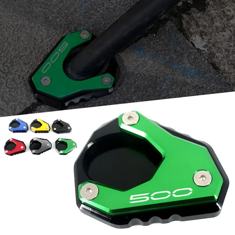 Motorcycle CNC Kickstand Foot Side Stand Extension Pad Support Plate Enlarge Fit For Z500 NINJA500 Z 500 NINJA 500 2024 2025