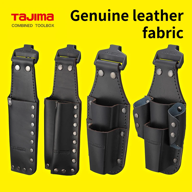 

Tajima Detachable Tool Pouch Genuine Leather Premium Electrician Waist Bag Durable Cowhide Tool Organizer Heavy Duty Work Belt P