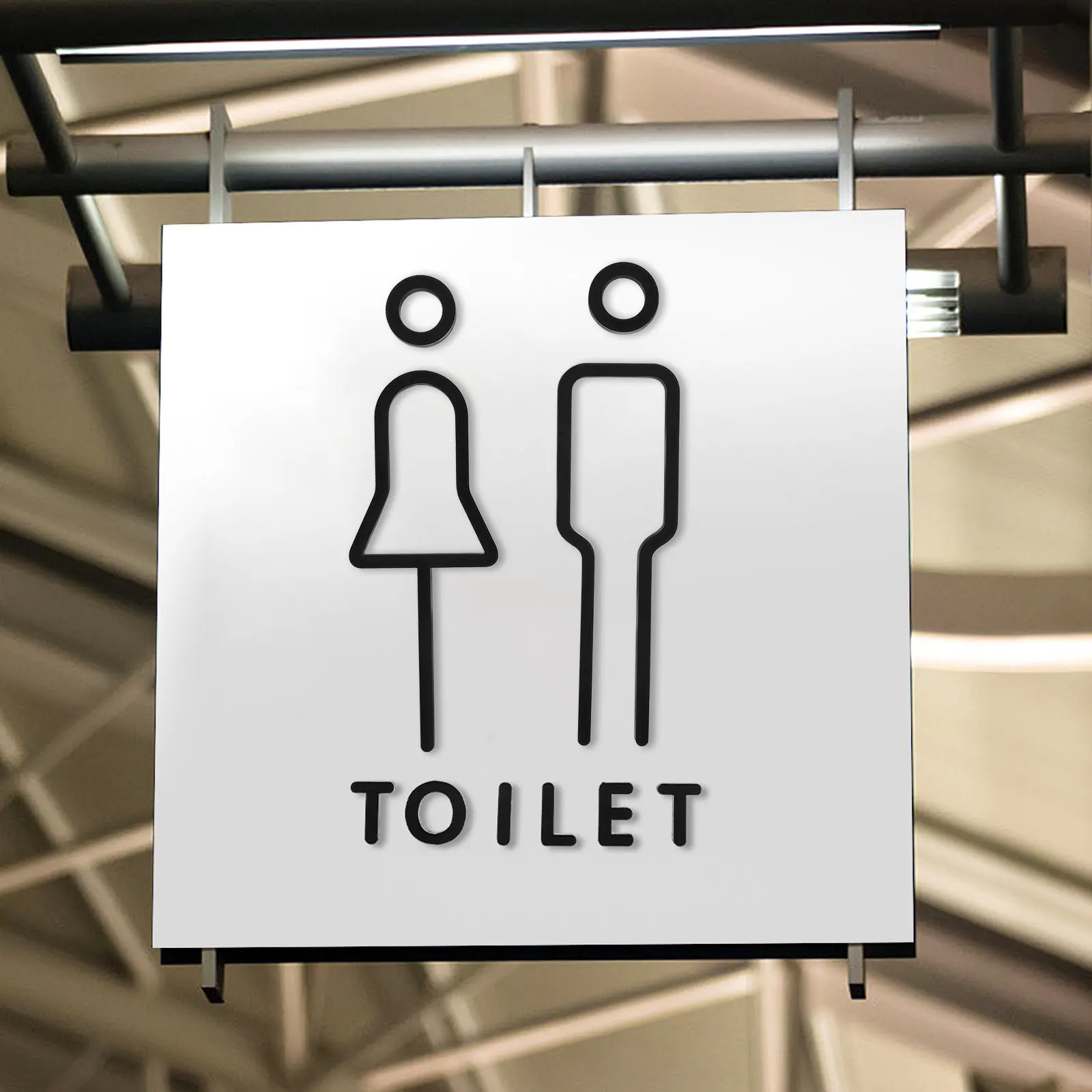 

Набор акриловых табличек для ванной комнаты: вывески для мужского и женского туалетов, элегантные идентификационные таблички для ванных комнат для отелей и ресторанов