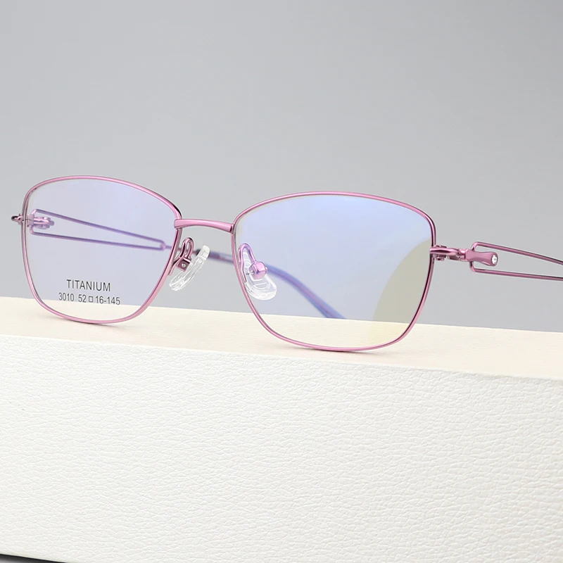 

Модная оправа из чистого титана Lentes Opticos Gafas, титановая оправа высшего качества, легкие очки со стразами, женские очки