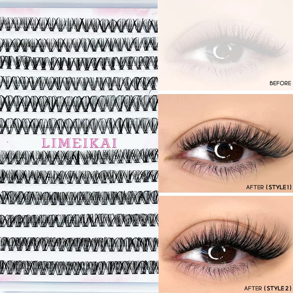 Kit de cils DIY 240 grappes 20D/30D CD Curl effet épais naturel segmenté pour Extensions de cils