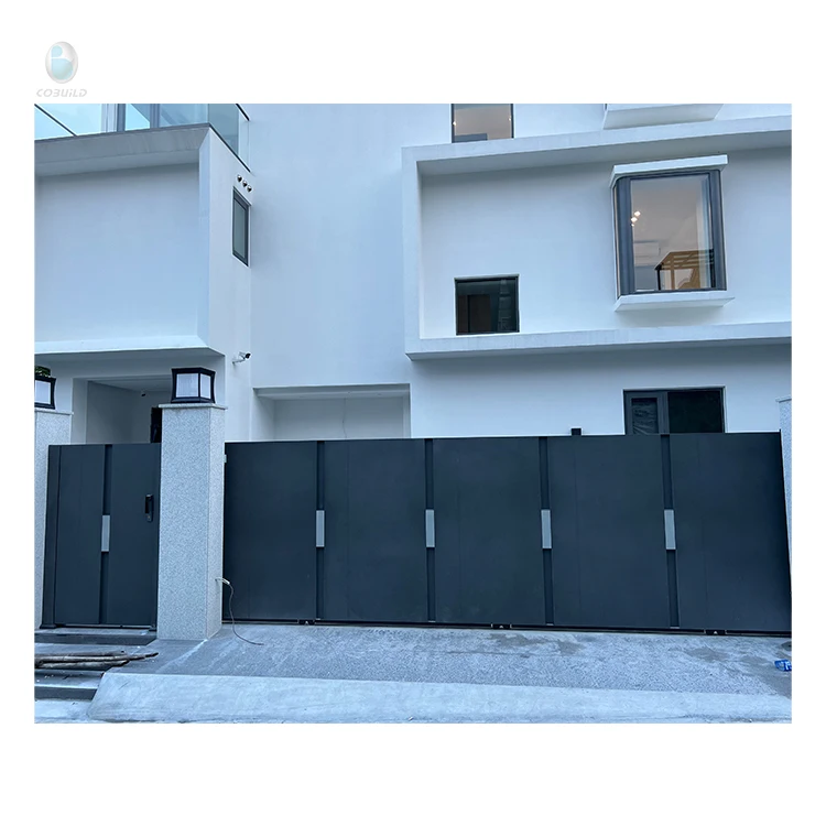 Automatic electric aluminum pedestrian door driveway sliding door aluminum cantilever privacy system for apartment exterior