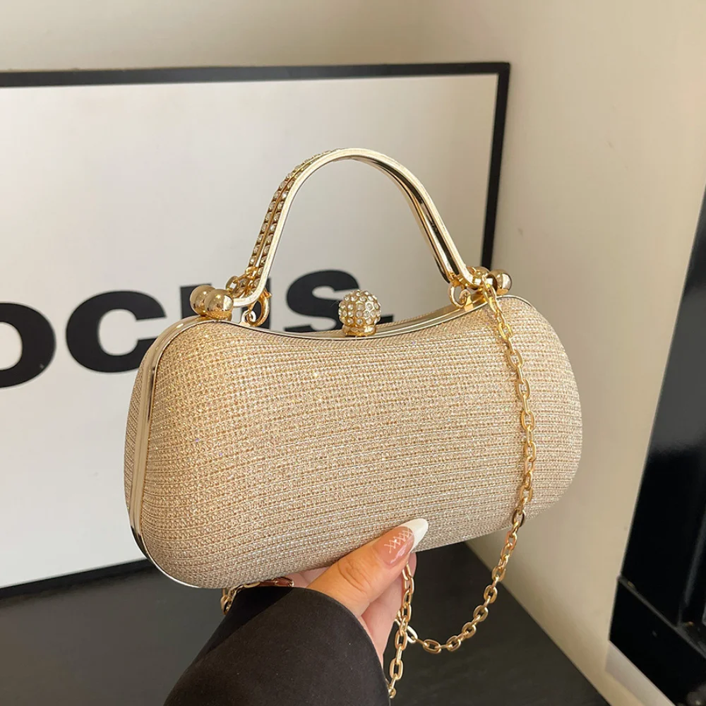 

New Metal Handheld Fashionable Elegant High-end Chain Shoulder Evening Bag