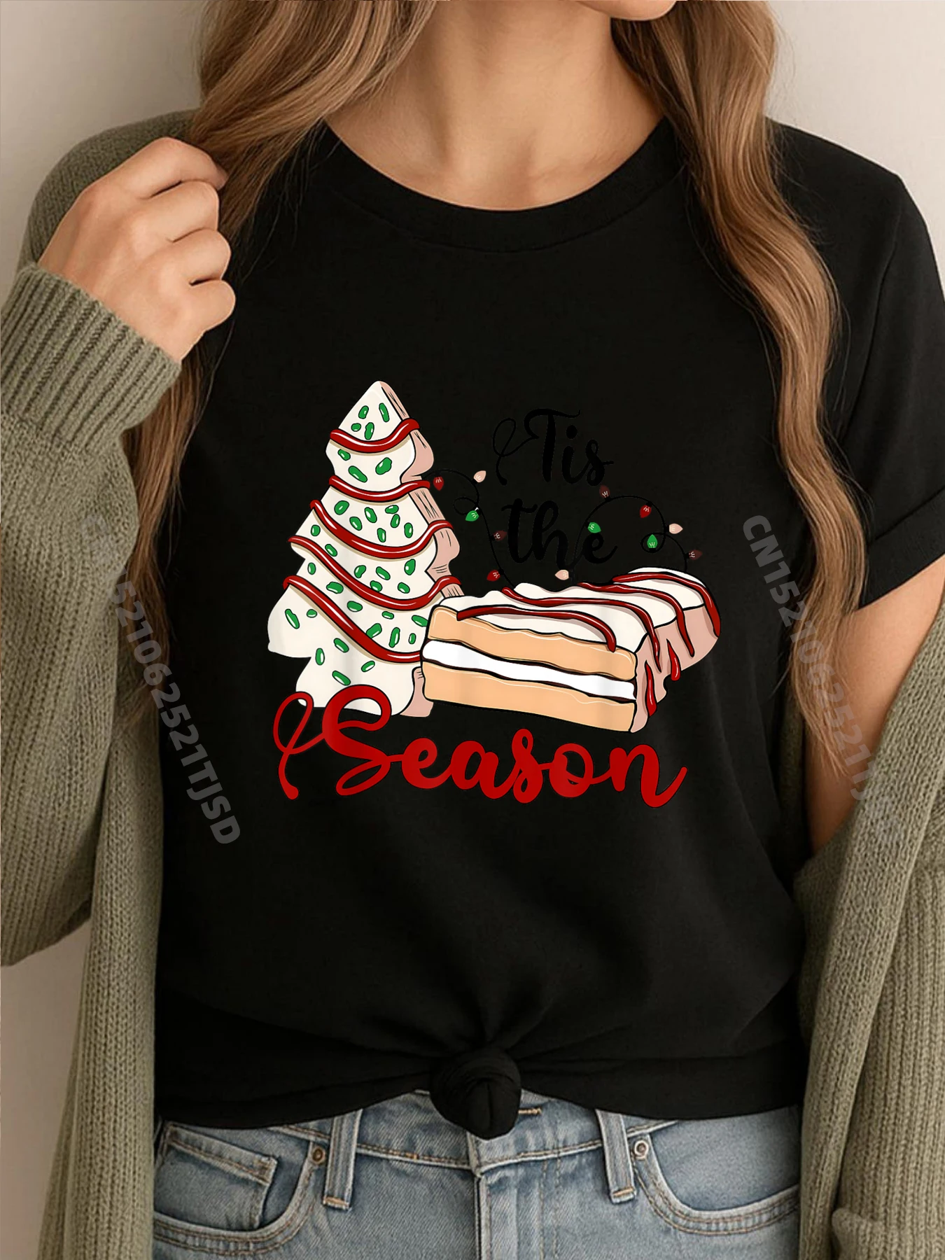 

Забавные рубашки Tis The Season Christmas Tree Cakes Debbie, футболка с рисунком, футболка на заказ, свободные футболки