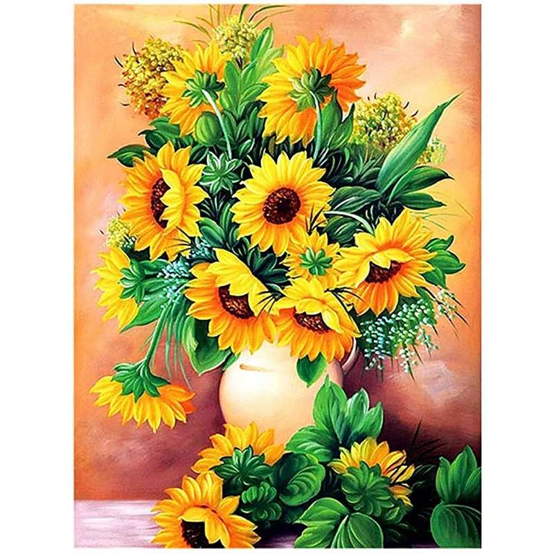 

Diy Round Diamond Diamond Painting Exquisite Diamond Painting Set Sunflower Flower Pattern Diamond Painting