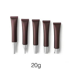 20g Refillable Cosmetic Container 20ml Matte Brown Plastic Squeeze Bottle Eye Cream Lotion Travel Use Soft Tube Empty