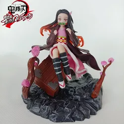 18cm Demon Slayer Sitting Posture Box Kamado Nezuko Anime Figure Kimetsu No Yaiba Statue Pvc Action Figurine Decoration Model