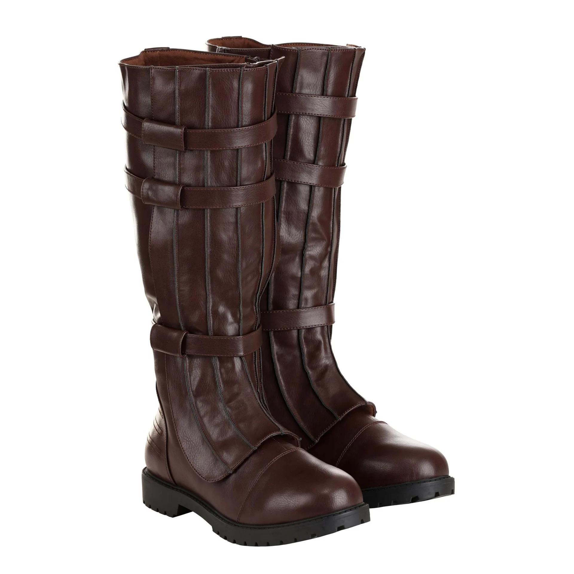 Renaissance Ritter Stiefel mit Schnalle Halloween Cosplay Kostüm Schuhe PU-Leder Piratenstiefel mit Rundem Kopf und Niedrigem Absatz 2026 – Detail 2