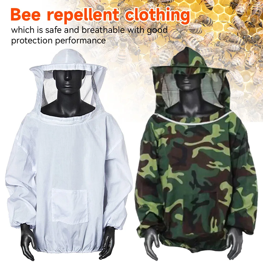 

Beekeeping Suit Bee Proof Clothing Beekeeping Equipment Half Body Top Jacket Suit Bee Clothes Anti-bee Hooded Beekeeping Tool