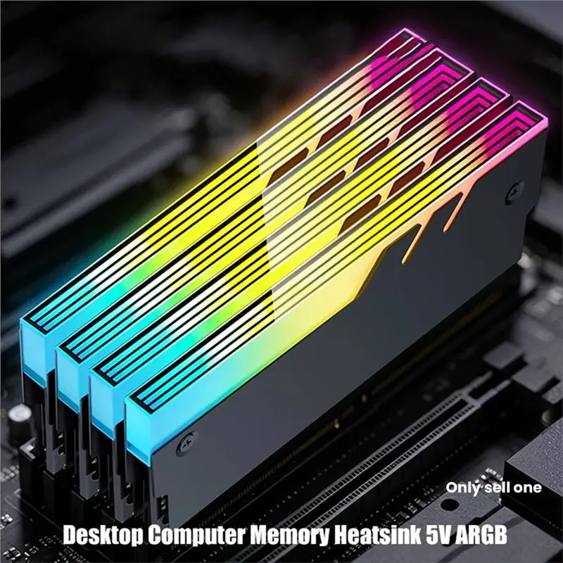 Leading-Infinite Mirror Lens 5V ARGB Desktop Computer Memory Heatsink New Design, Desgin RAM Armor Aluminum Vest For DDR3/4/5 Bl