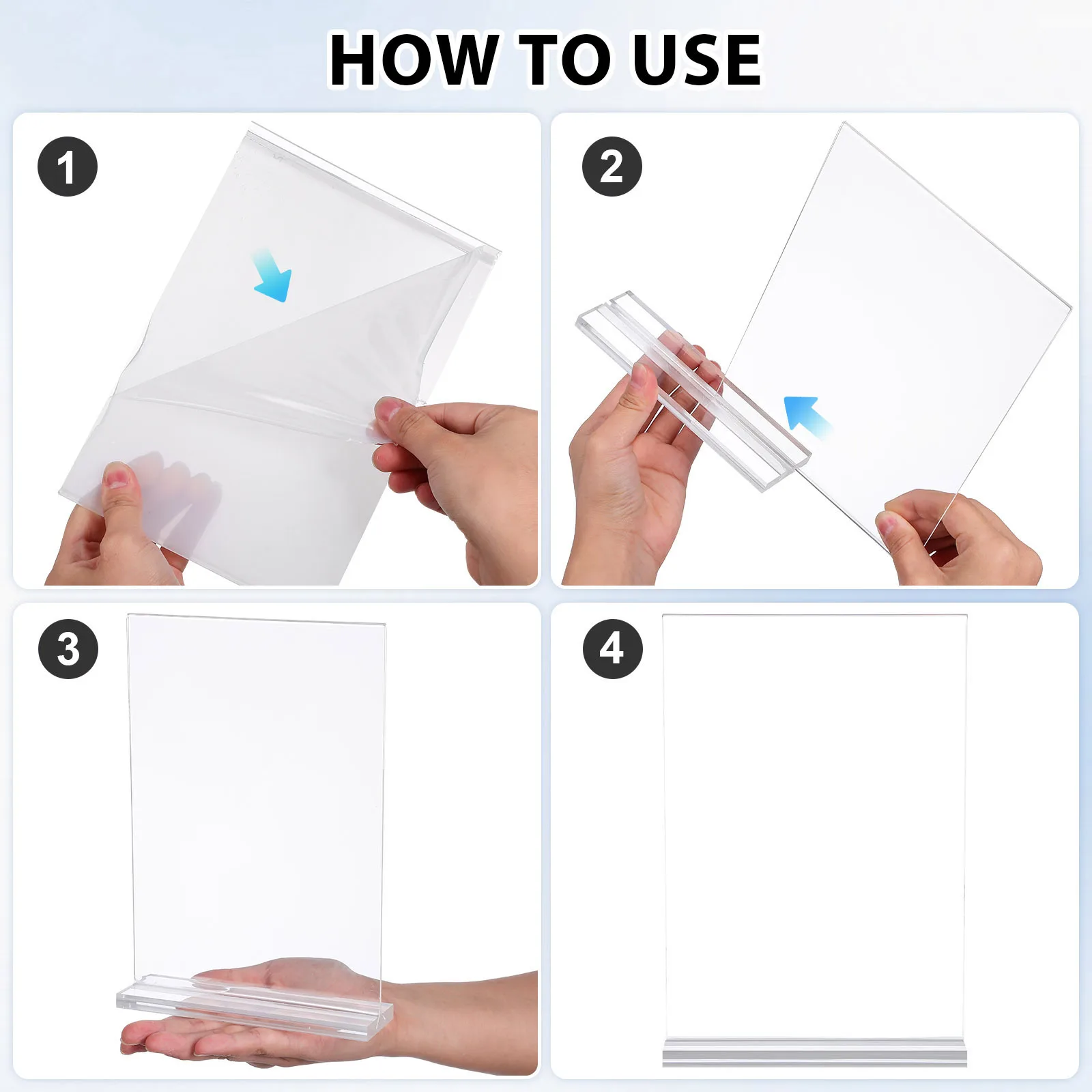 6 قطعة حامل علامة أكريليك A5 حامل عرض واضح للقائمة كتيب وثيقة حامل الورق منضدية منظم مكتب شفاف