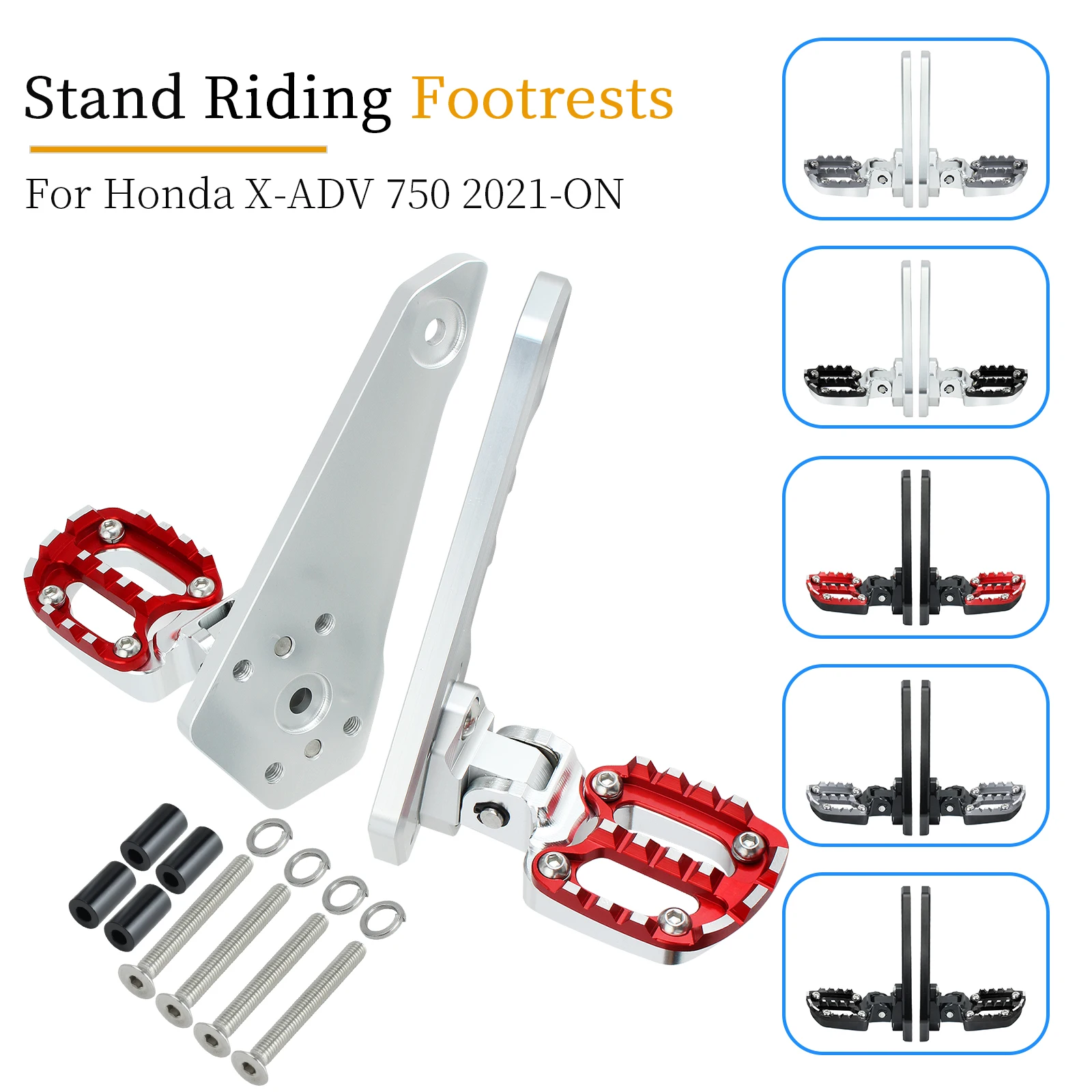 

Off-Road Foot Pegs Rear Footrest For Honda X-ADV 750 2021-2025 Stand Riding Footpegs Foldable Accessories Folding Passenger