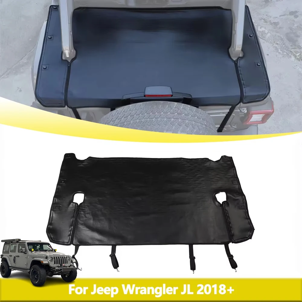 Car Rear Trunk Isolation Mat Protect Cover for Jeep Wrangler JL 4-door 2018-2024 Pet Pad Mat Interior Car Accessories Leather