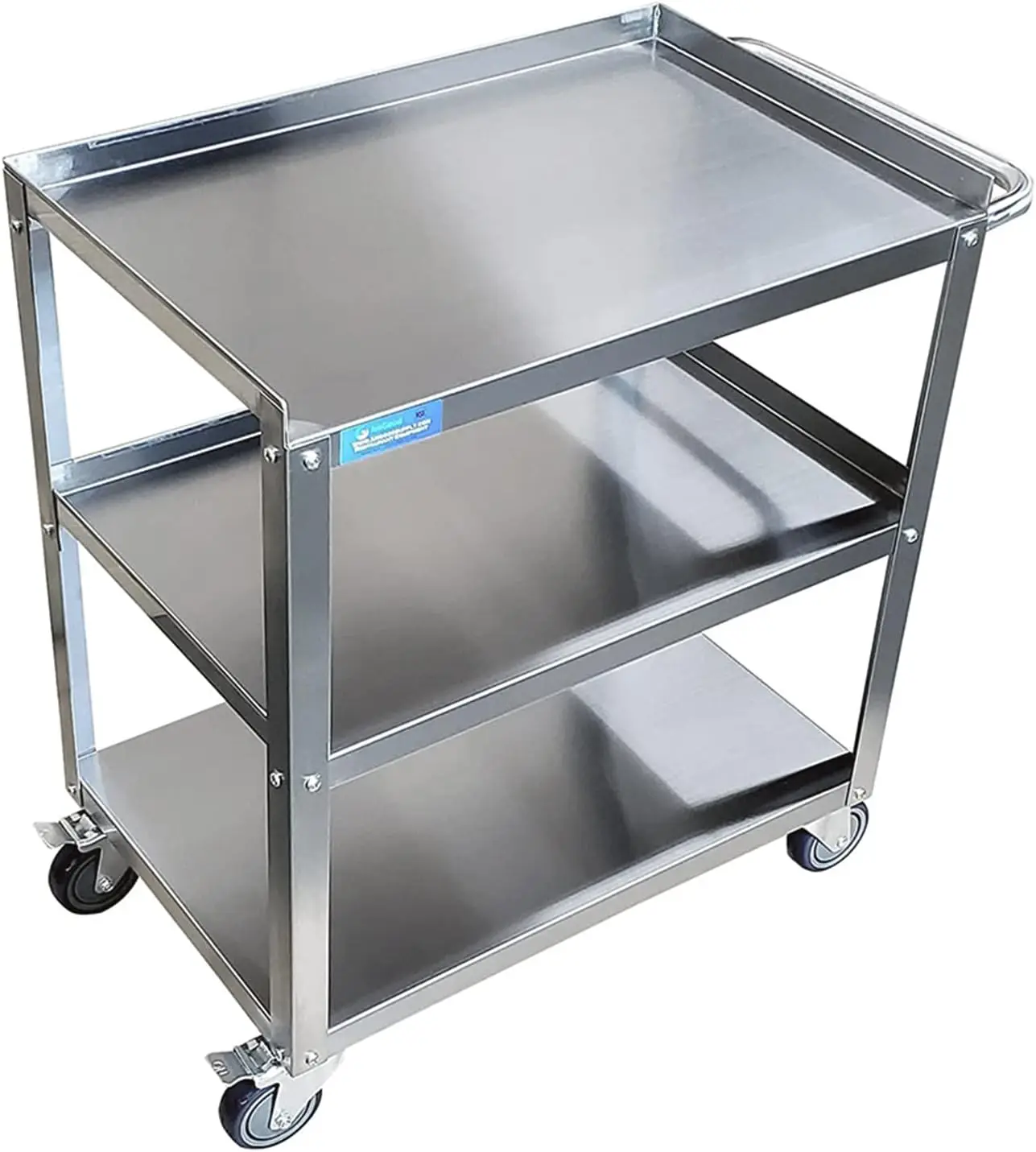 Steel Utility Cart | 18" Wide X 28" Long X 33" High | 3 Shelf Metal Utility Cart on Wheels with Handle