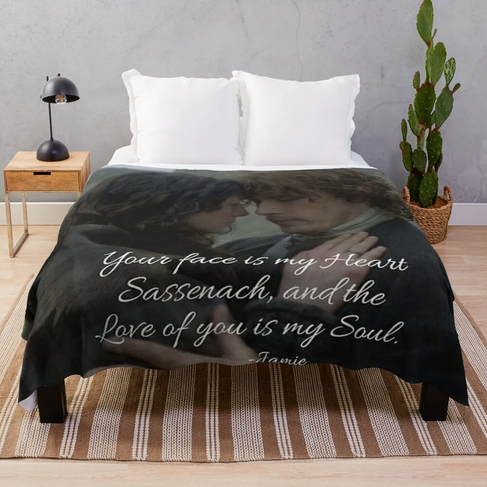 Outlander Jamie & Claire Fraser Diana Gabaldon - Throw Blanket Decorative Throw Bed Multi-Purpose Thermals For Travel Blankets