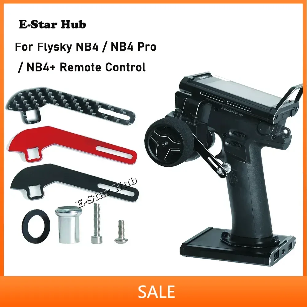 

Metal Carbon Fiber Transmitter Steering Wheel Trigger One-handed Control Adapter For Flysky NB4 / NB4 Pro / NB4+ Remote Control