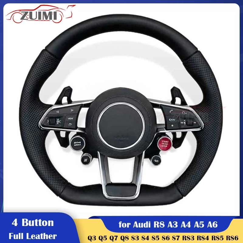 

Upgrade 4 Button Style Car Steering Wheel for Audi R8 A3 A4 A5 A6 A7 Q3 Q5 Q7 Q8 S3 S4 S5 S6 S7 RS3 RS4 RS5 RS6 RS7 Sport Wheel