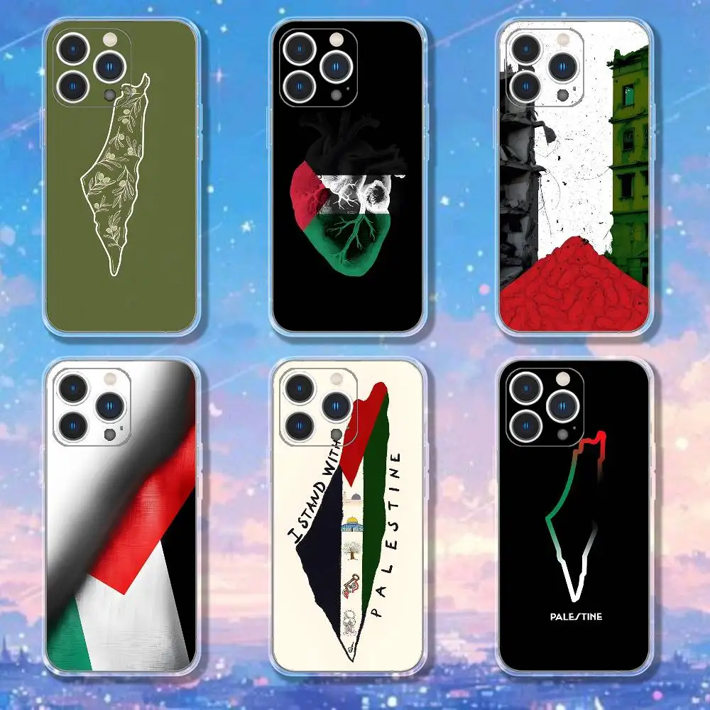 

EmbroidereS-Palestin-es Phone Case For iPhone 17,16,15,14,13,12,11 Pro,Max,Plus,X,XS,XR,SE4,E Mini Transparent Soft Cover