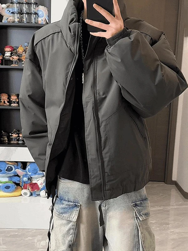 

Мужская зимняя утепленная куртка-бомбер Wolf ey American Style из хлопка, свободного кроя, устойчивая к износу, верхняя одежда из хлопка.