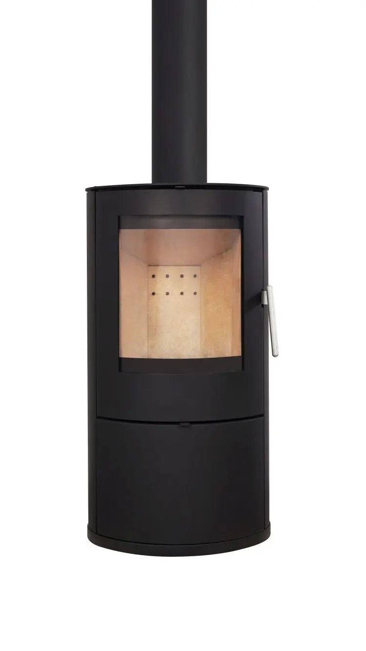 Indoor High-Temperature Resistant Glass Wood Stove Classic Round Design