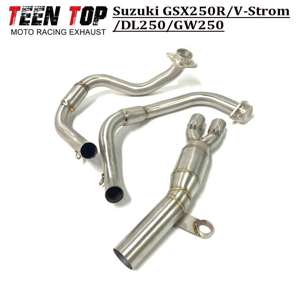 For SUZUKI GSX250R/V-Strom/DL250/GW250 Exhaust Elbow Steel Blue Motorcycle Exhaust Escape Moto Modified 51mm Front Link Pipe