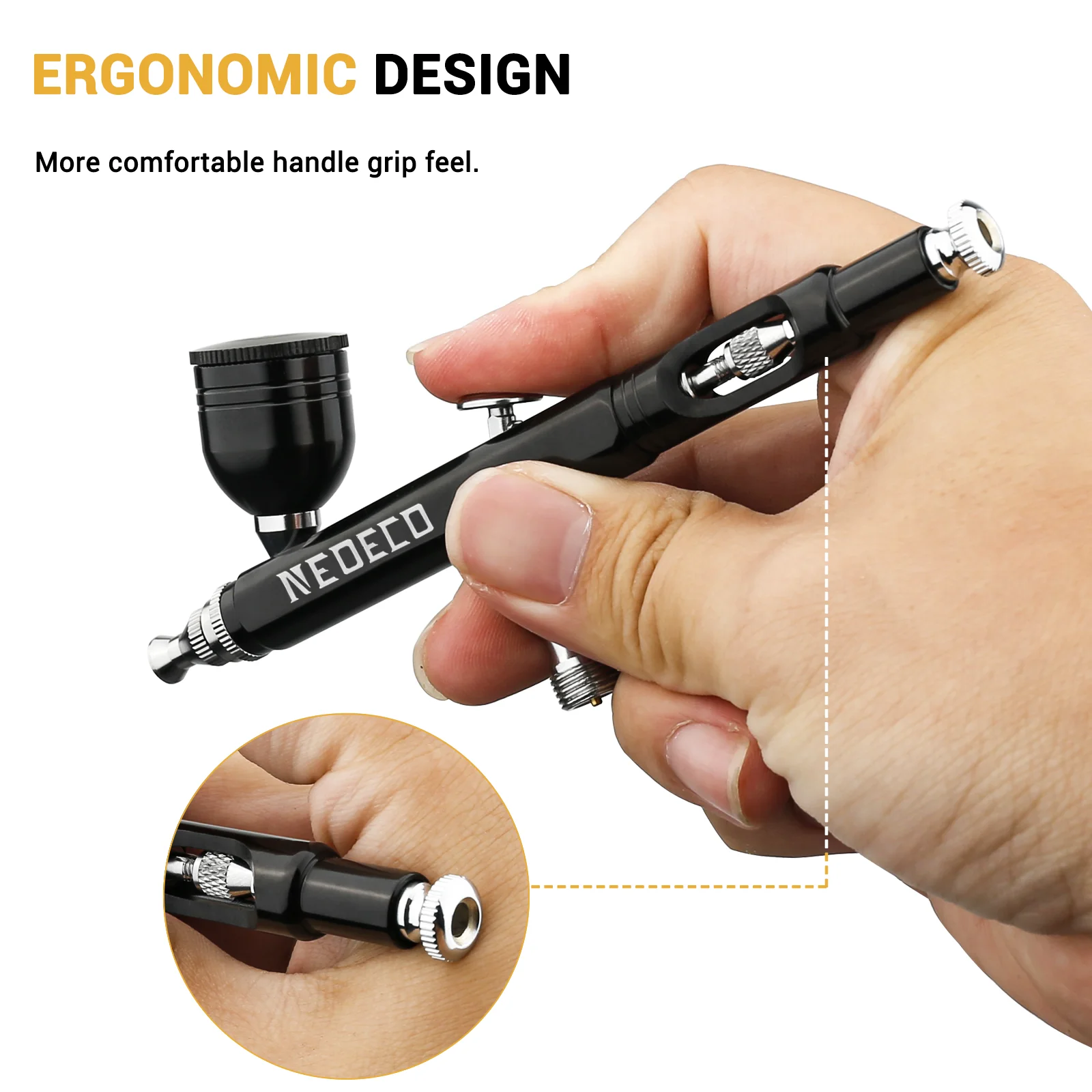 Neoeco-Kit de aerógrafo portátil multifunción de doble acción, compresor reductor de ruido para pintar modelos de pastel, 30psi