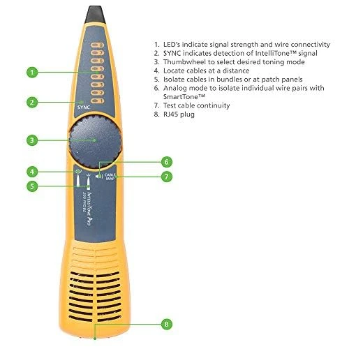 MS2-KIT MicroScanner2 Copper Cable Verifier Kit, Troubleshoots RJ11, RJ45, Coax, Tests 10/100/1000Base-T, and Voip, Includes