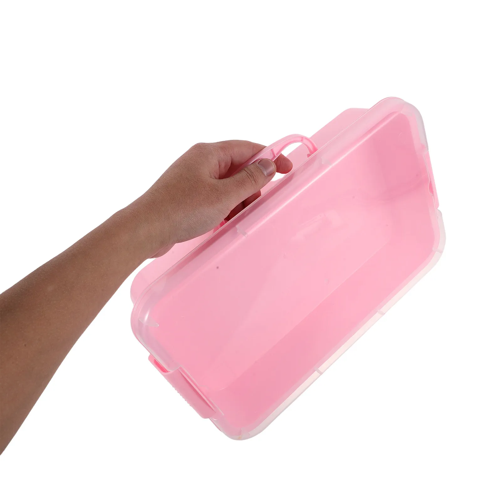 2Pcs Stackable Plastic Sand Tray with Lid Portable Storage Bin for Sensory Crafts Organizer 34.5x22x7.5cm
