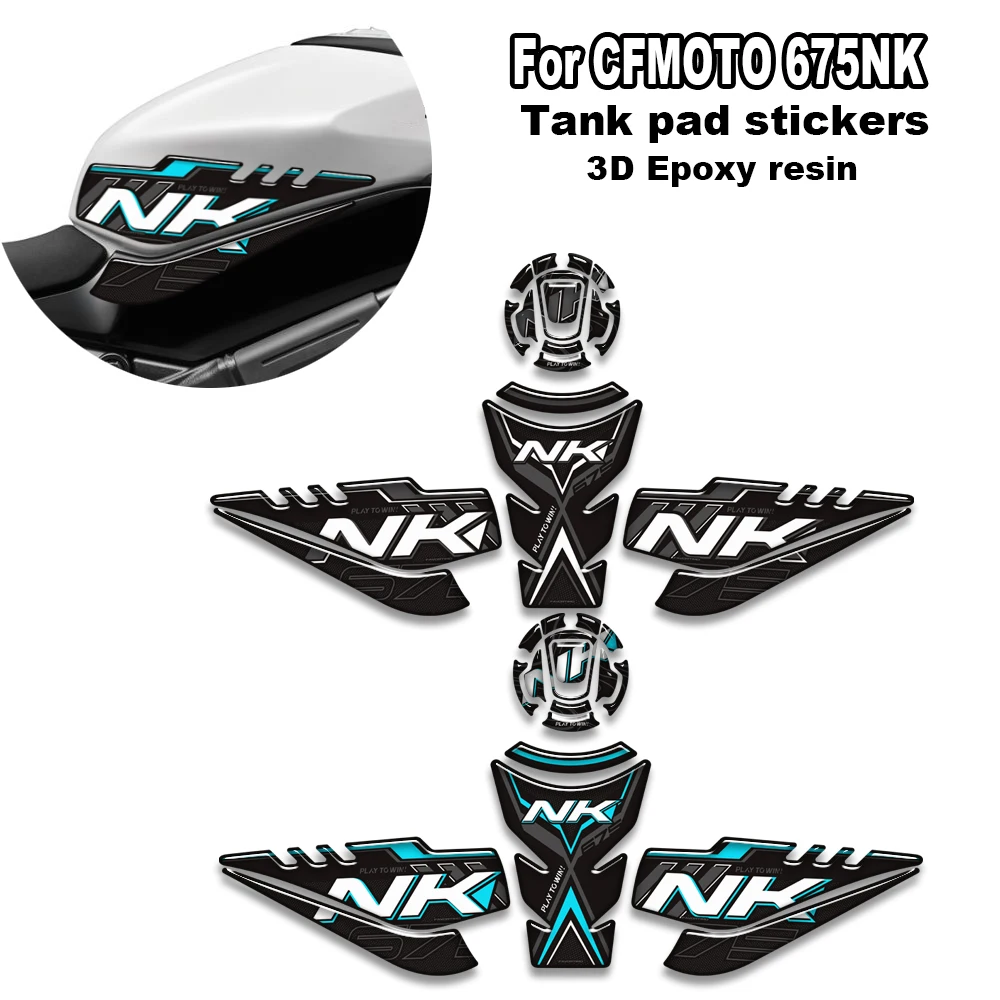 

For CFMOTO 675NK 675 NK 2024 2025 Motorcycle Accessories 3D Epoxy resin Tank pad stickers decals kit