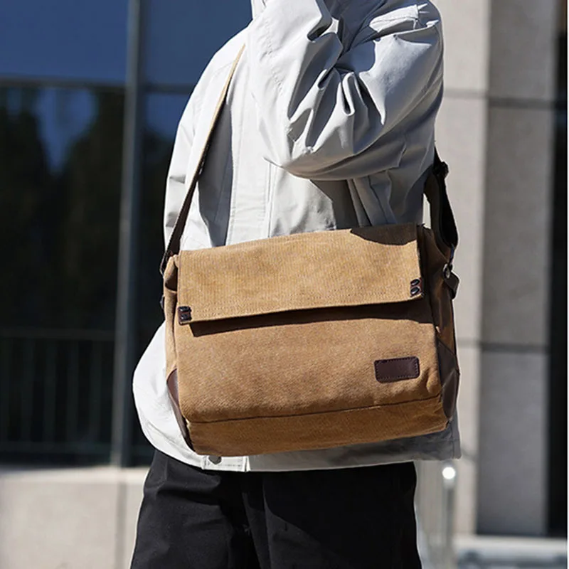 حقيبة كتف قماش عادية للنساء تصميم العلامة التجارية مع حزام كتف قابل للتعديل متعددة الاستخدامات حقائب ساع عادية ذات سعة كبيرة