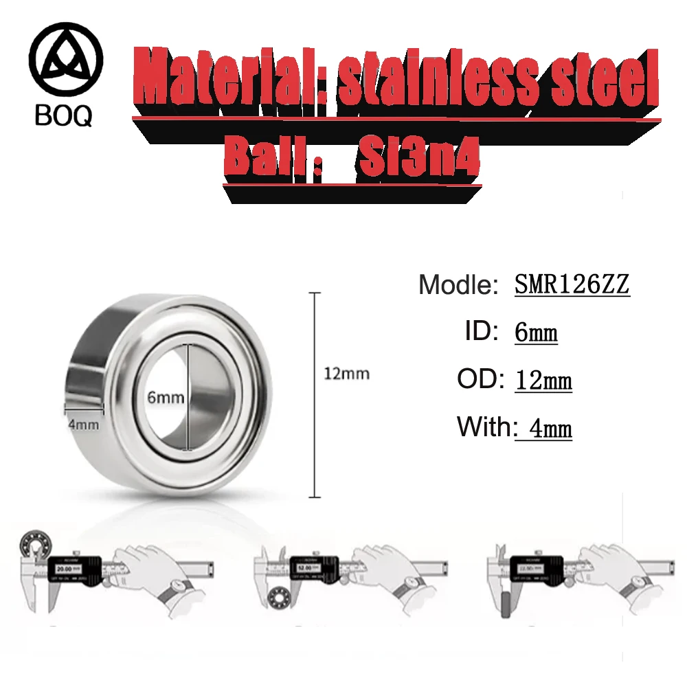 Stainless Steel Hybrid Si3N4 Ceramic Balls Bearing For RC Racing Cars ABEC-7 SMR52ZZ SMR74ZZ SMR83ZZ SMR105ZZ SMR106ZZ SMR115ZZ