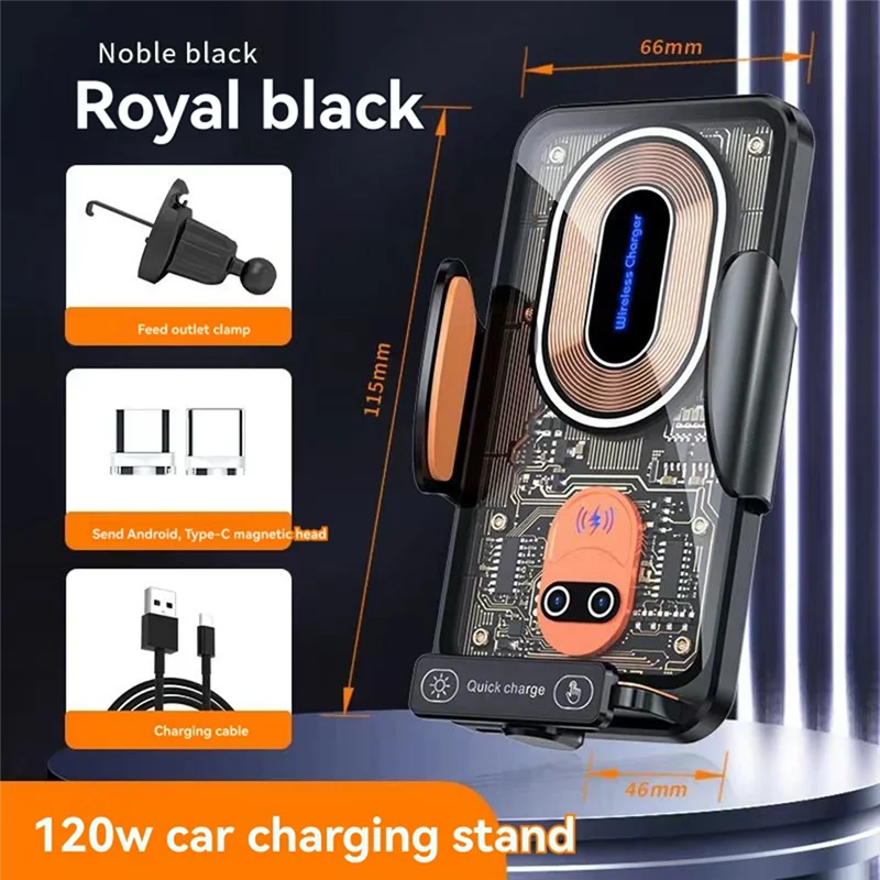 A88X 120 ワットカーマウント電話ホルダー赤外線センスエアベントクリップ 15 ワット車のワイヤレス充電器磁気 Huawei 社