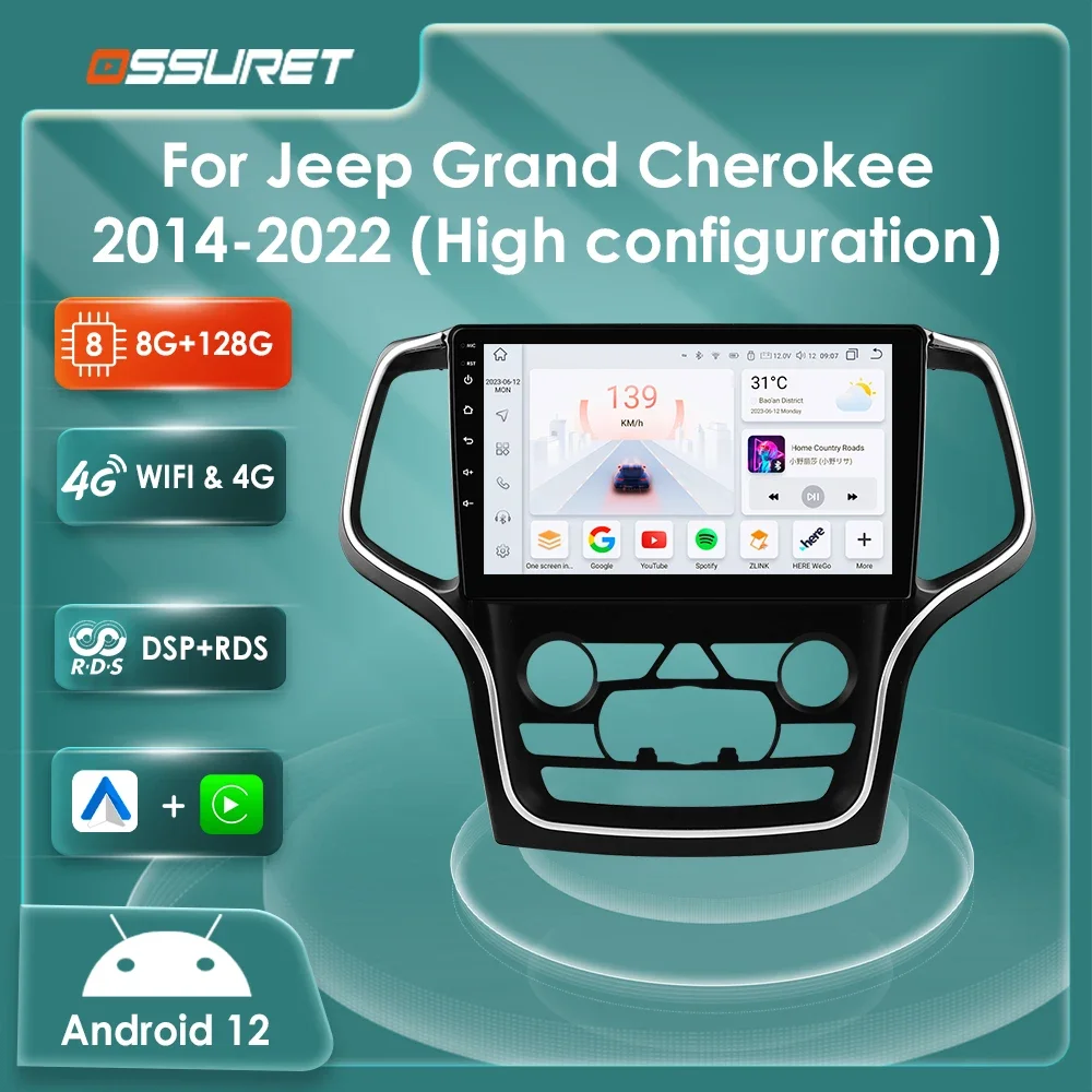 4G 8Core Android Car radio for Jeep Grand Cherokee WK2 2014-2022 multimedia player DSP Carplay 7862 Autoradio 10.1\