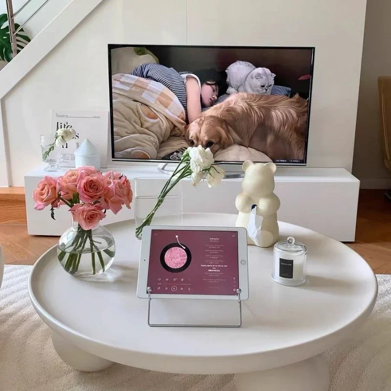 

living Room,Circular Cream Coffee Table, Home,creative New Nordic Minimalist Modern,internet Famous,small-sized Sofa,round Table