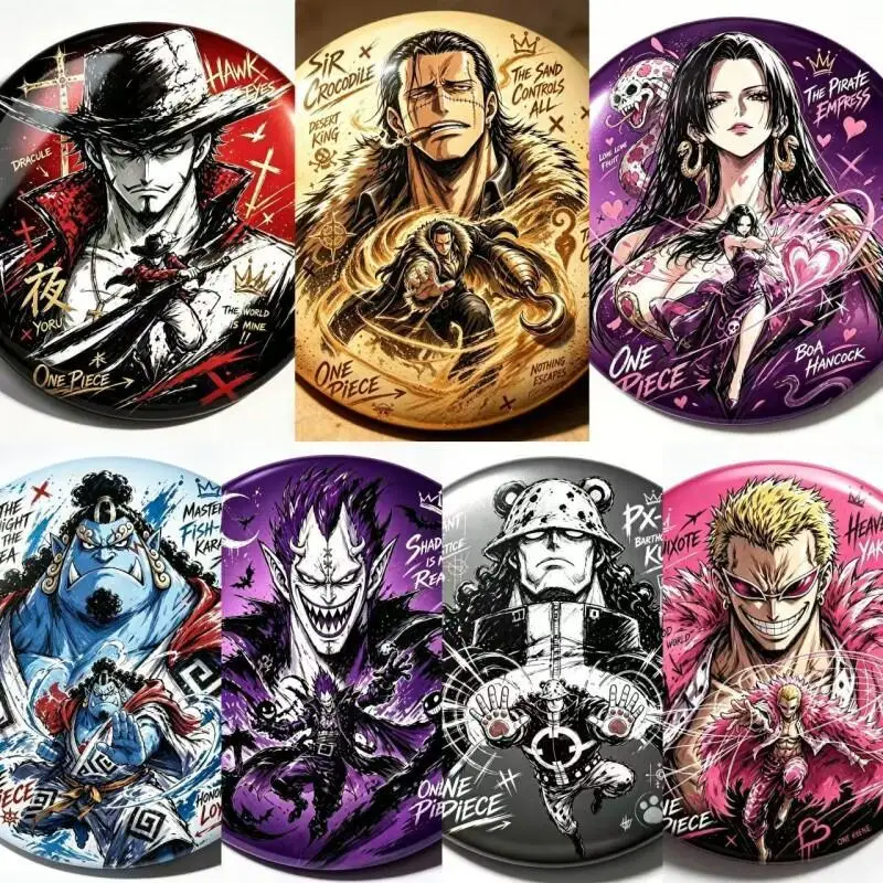 Colección de Accesorios de One Piece: Incluye Broches de Luffy, Smacks, Foxtail y Millet, y Accesorios de Pain. Ideal para Regalos Estudiantiles.