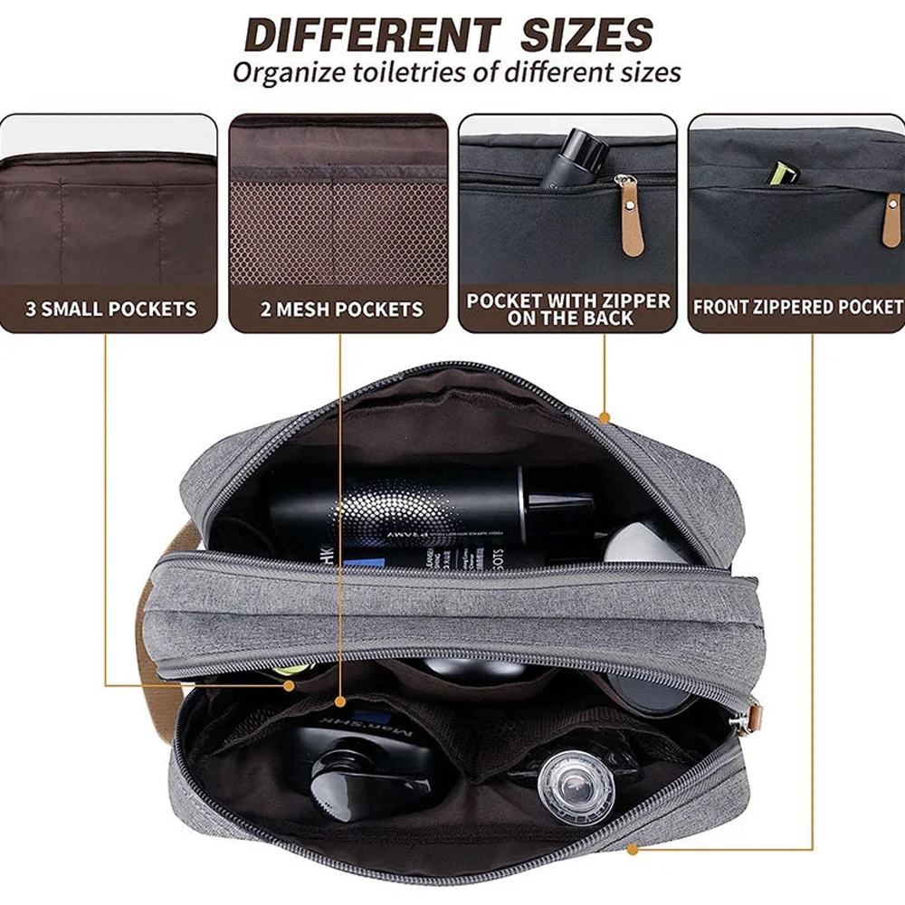 CXMMGG 1個 防水吊り下げ式トイレタリーバッグ 男性用旅行用、フック付きドップキットオーガナイザー、大容量シェービングバッグ