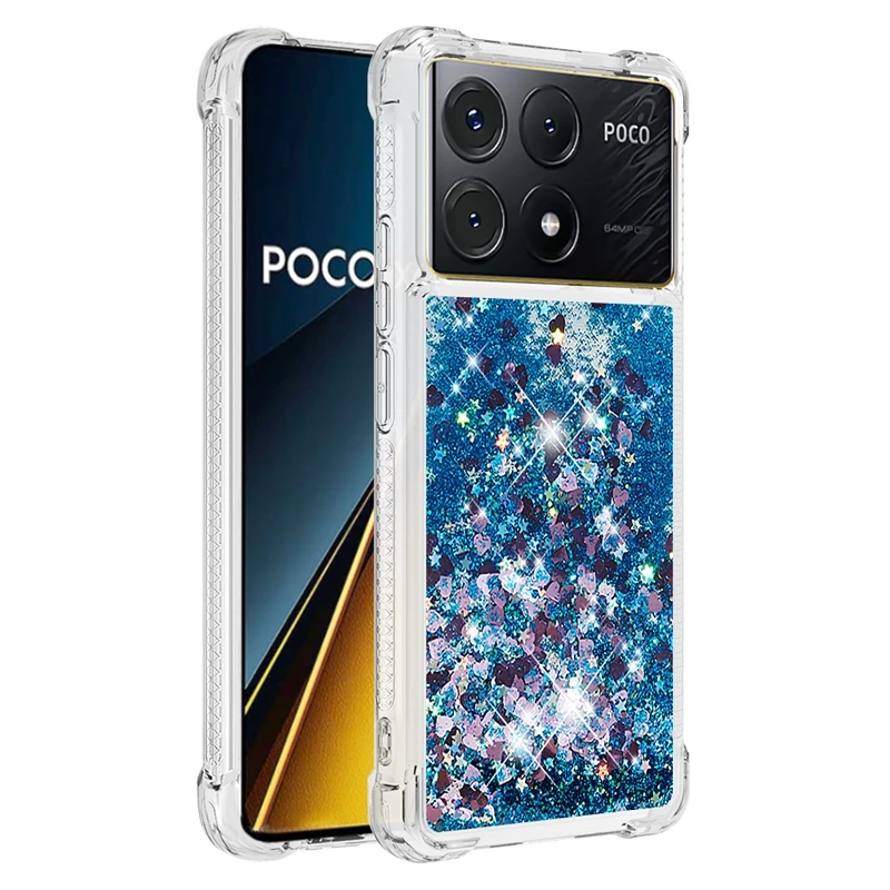 حافظة X6 Pro لهاتف Fundas Xiaomi Poco X6 Pro حافظة سائل ديناميكية لامعة لهاتف Xiaomi Xiaomi PocoX6 X 6 Pro حافظة هاتف Etui