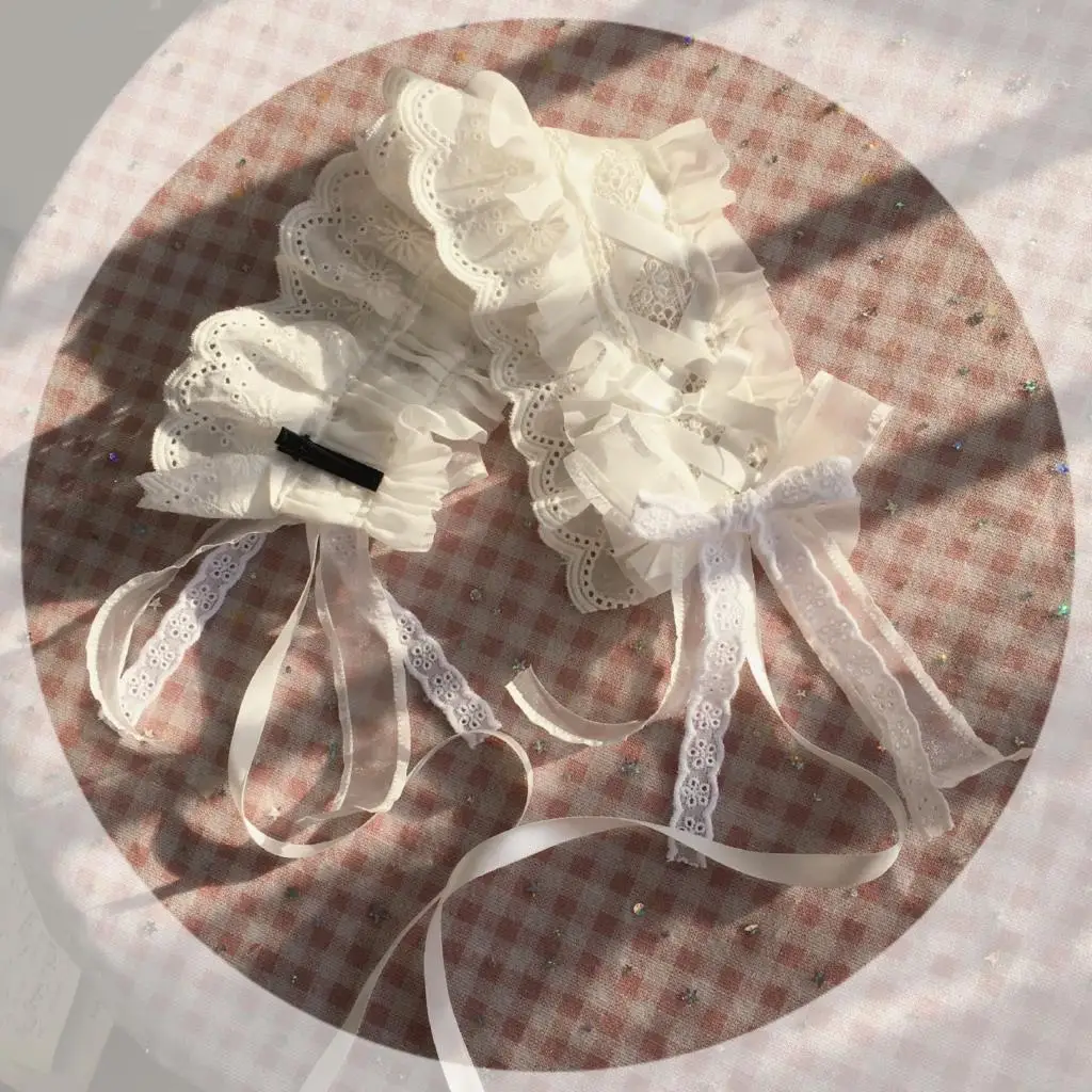 homemade Lolita hair band Lolita style restoring ancient ways of pure white hair lace lovely bowknot hair accessories