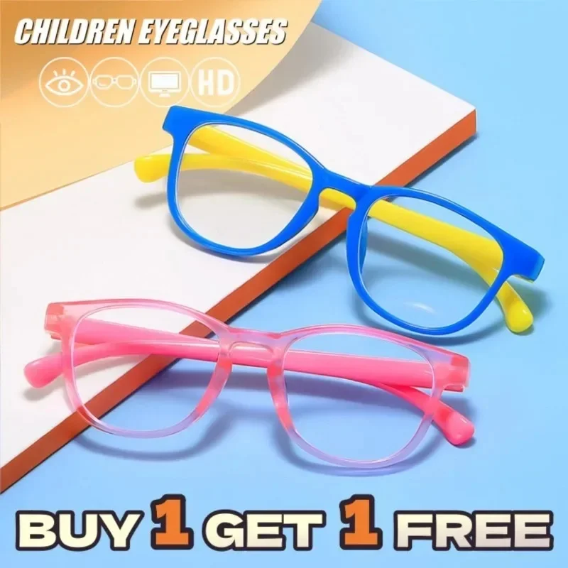 New Children's Color Matching Glasses Anti Blue Light Glasses Computer Glasses Boys Girls Glasses Gift for Children 6-12 Aged