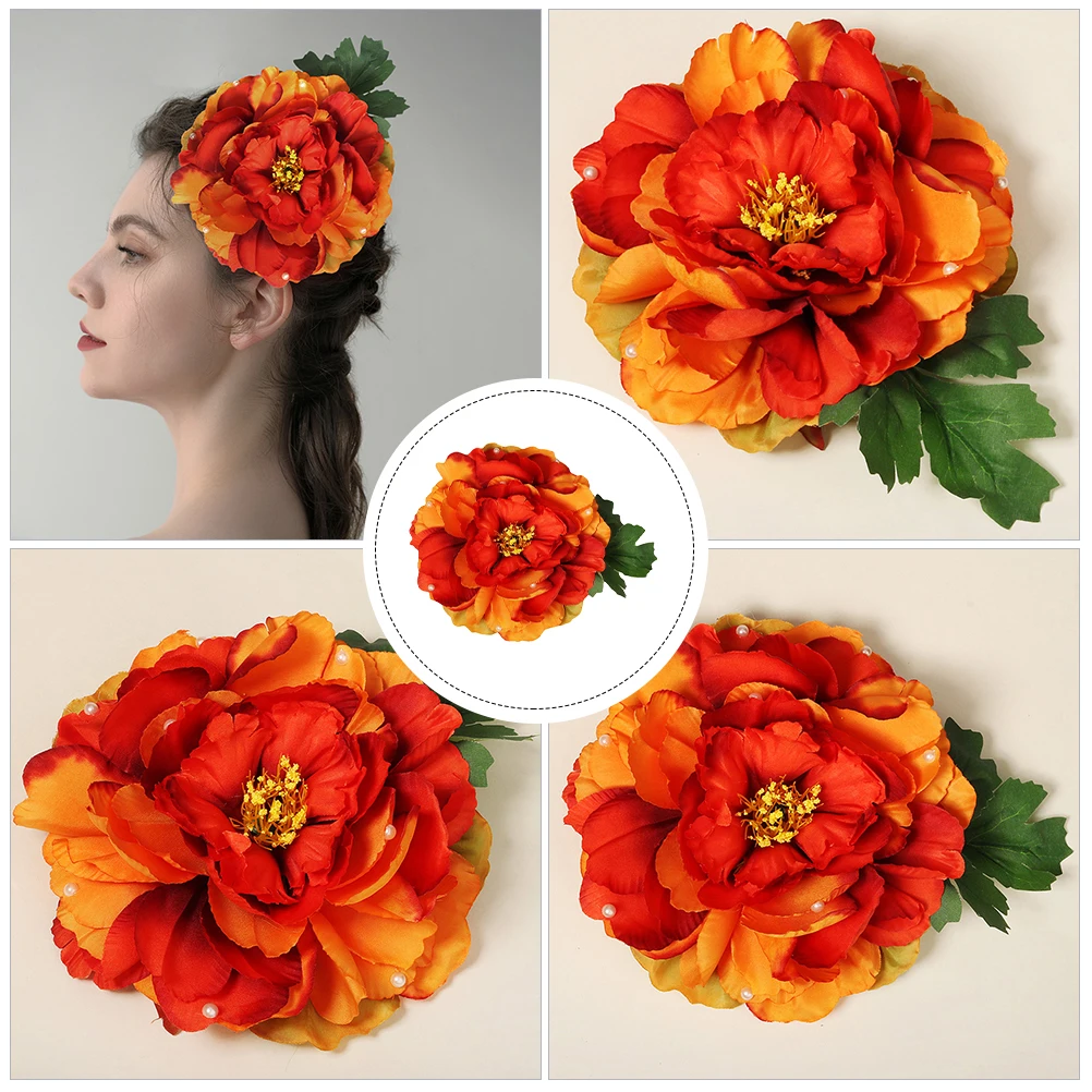 

Big Flower Hair Clip Women Non-slip Artificial Hairpin Elegant Comfortable Party Wedding Festival Beach Christmas for Ladies