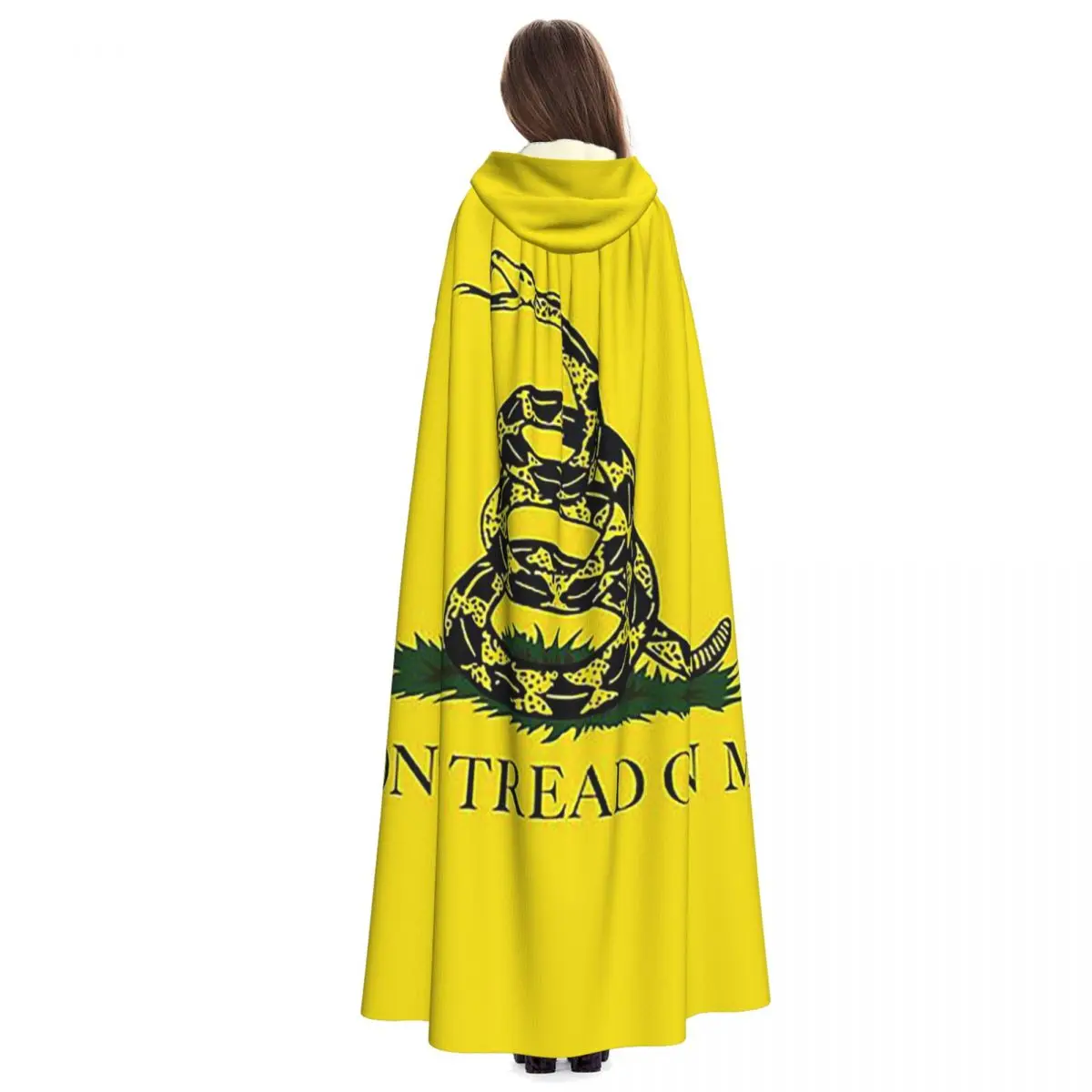 Gadsden Don't Tread On Me Flag Long Hooded Cloak Witch Medieval Costume Cosplay Cape HalloweenVampire Adult Unisex - view 6